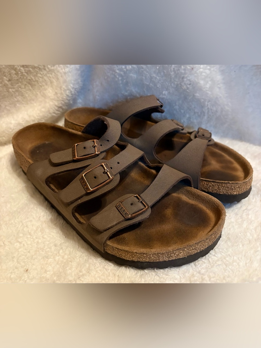 Women’s Birkenstock Florida Mauve Brown 3 Strap Sandals EU 37 US 7 EUC